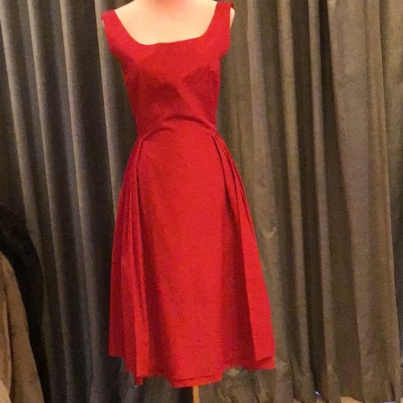Vintage 1950’s Red Brocade Party Dress - Picture 14 of 16